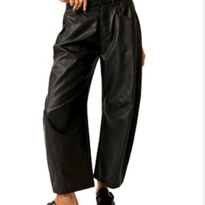 Anthropologie Black Leather Pants NWT